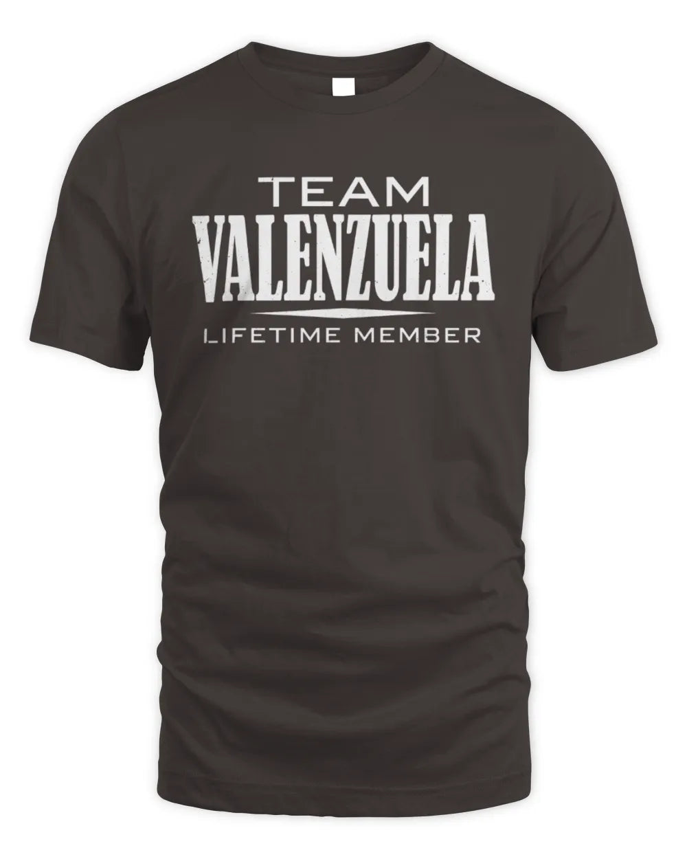VALENZUELA BL62-K4-128 - Personalized “Team NAME Lifetime Member” - Unisex Standard T-Shirt - Dark Chocolate