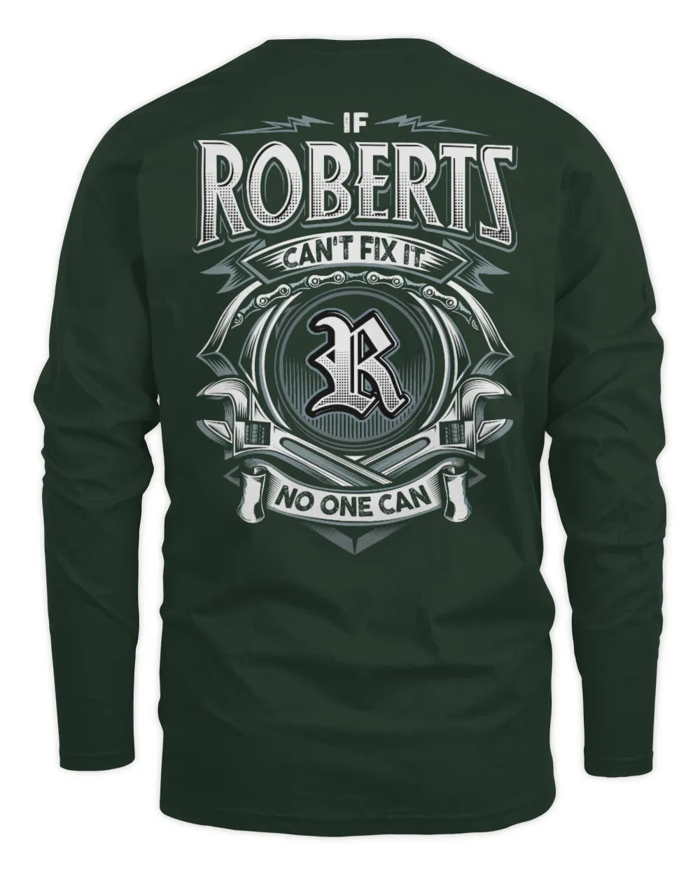 ROBERTS AP81-K4-626 - Personalized Ahmed Quote Apparel “If Ahmed Can't Fix It, No One Can” - Men's Long Sleeved T-Shirt - Forest Green