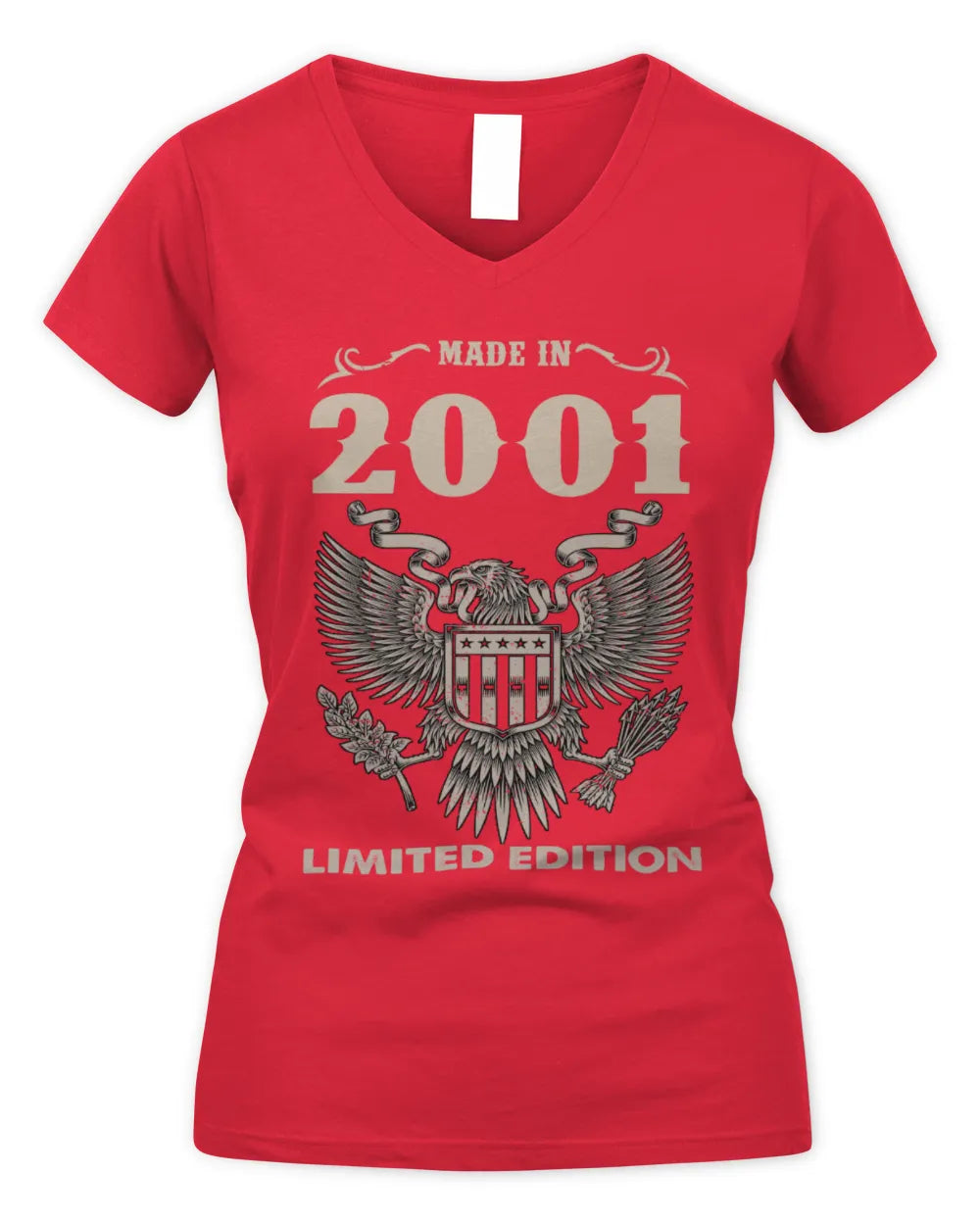 2001 HH89-K2 – Classic Birth Year Limited Edition T-Shirt - Women's V-Neck T-Shirt - Red