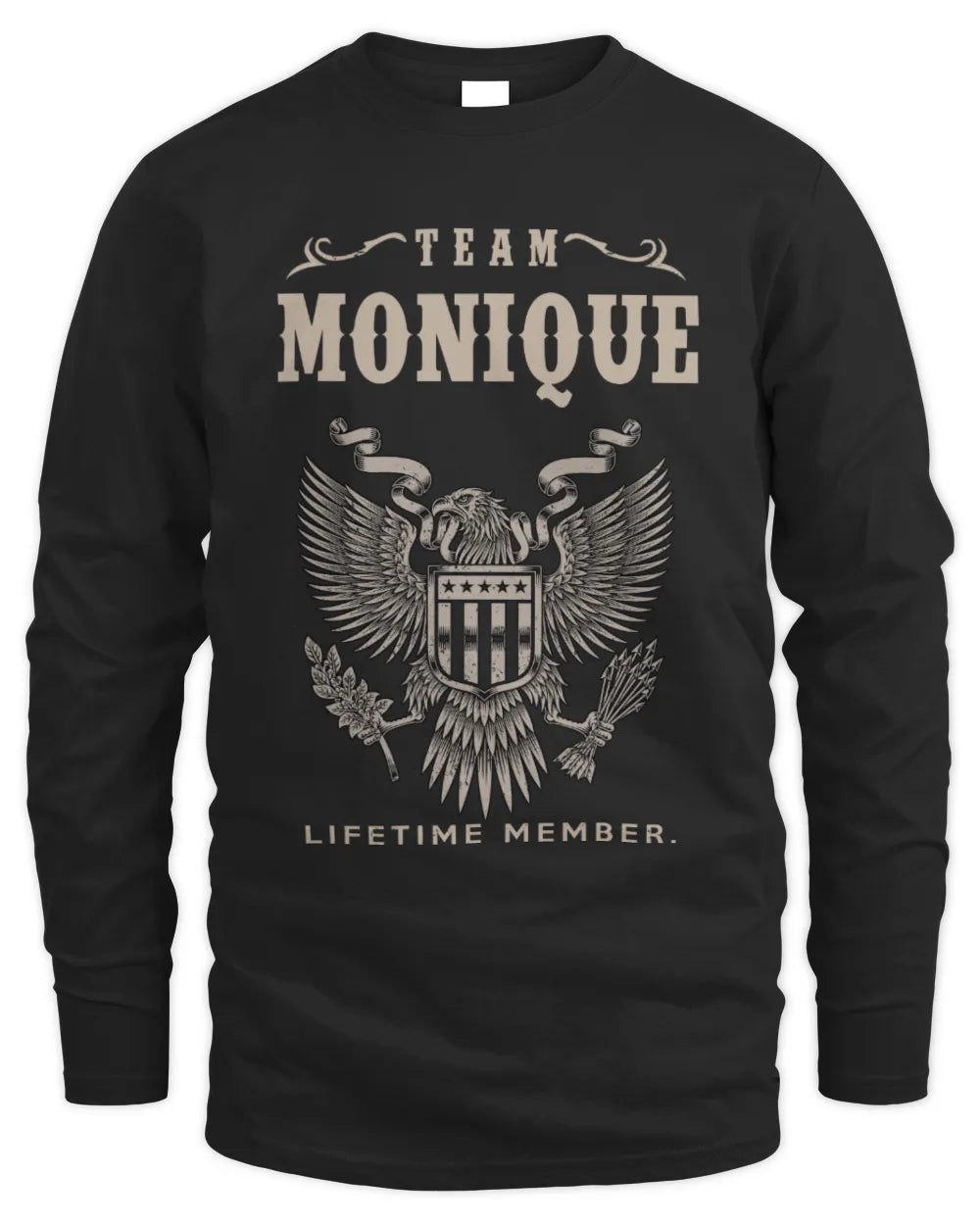 MONIQUE TP06-K82 – Personalized Classic Style Apparel “Team NAME Lifetime Member” - Men's Long Sleeved T-Shirt - Black