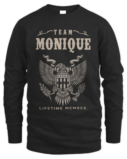 MONIQUE TP06-K82 – Personalized Classic Style Apparel “Team NAME Lifetime Member” - Men's Long Sleeved T-Shirt - Black