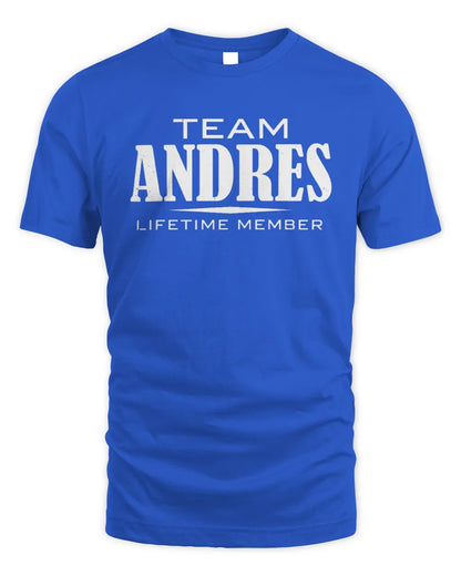 ANDRES BL62-K4-128 - Personalized “Team NAME Lifetime Member” - Unisex Standard T-Shirt - Royal