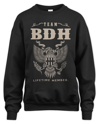 BDH TP06-K82 – Personalized Classic Style Apparel “Team NAME Lifetime Member” - Unisex Sweatshirt - Black