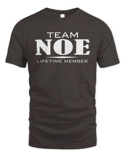 NOE BL62-K4-128 - Personalized “Team NAME Lifetime Member” - Unisex Standard T-Shirt - Dark Chocolate