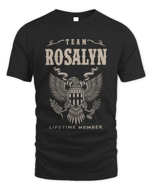 ROSALYN TP06-K82 – Personalized Classic Style Apparel “Team NAME Lifetime Member” - Unisex Standard T-Shirt - Black