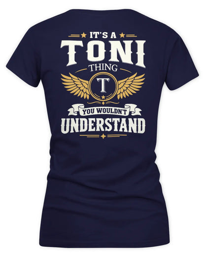 TONI KT06-M008 It’s a [NAME] Thing – You Wouldn’t Understand | Personalized Vintage T-Shirt - Women's V-Neck T-Shirt - Navy