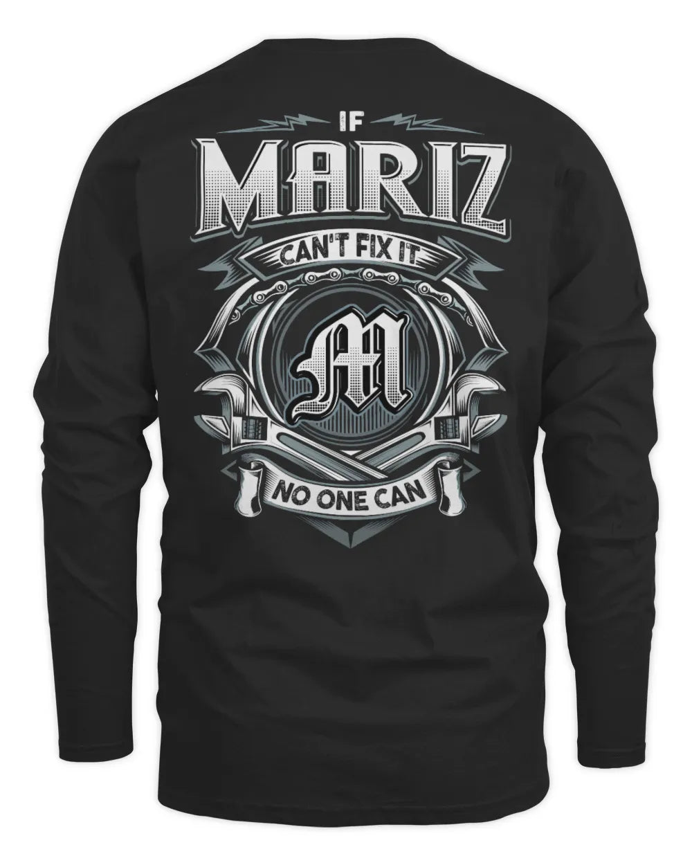 MARIZ AP81-K4-626 - Personalized Ahmed Quote Apparel “If Ahmed Can't Fix It, No One Can” - Men's Long Sleeved T-Shirt - Black