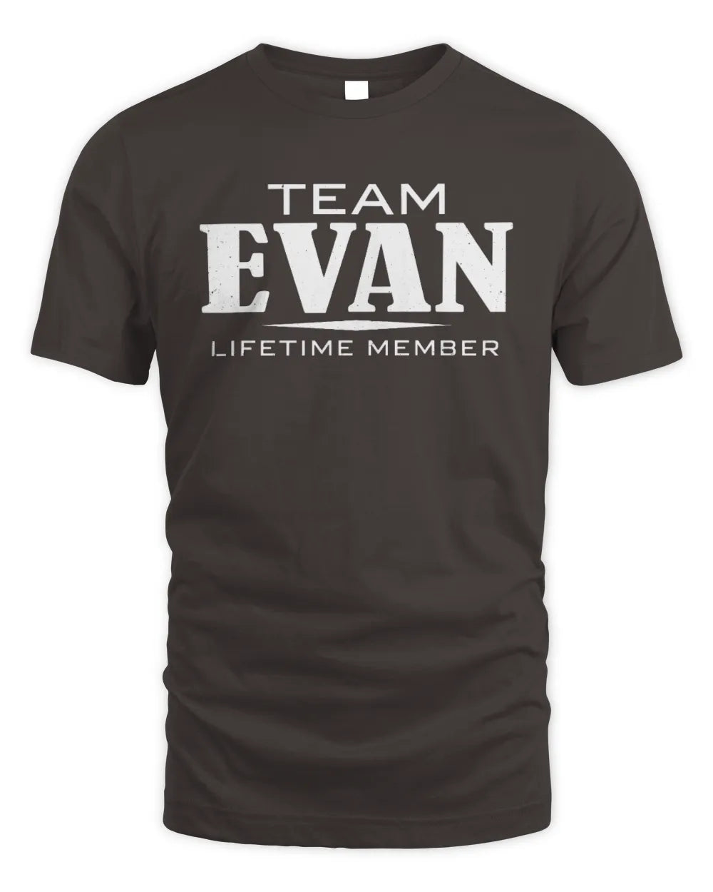 EVAN BL62-K4-128 - Personalized “Team NAME Lifetime Member” - Unisex Standard T-Shirt - Dark Chocolate