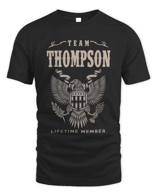THOMPSON TP06-K82 – Personalized Classic Style Apparel “Team NAME Lifetime Member” - Unisex Standard T-Shirt - Black