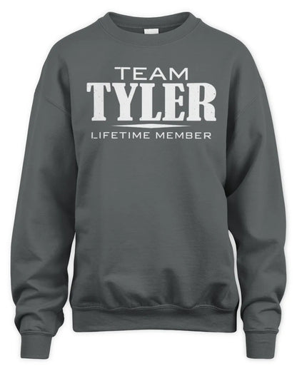 TYLER BL62-K4-128 - Personalized “Team NAME Lifetime Member” - Unisex Sweatshirt - Charcoal