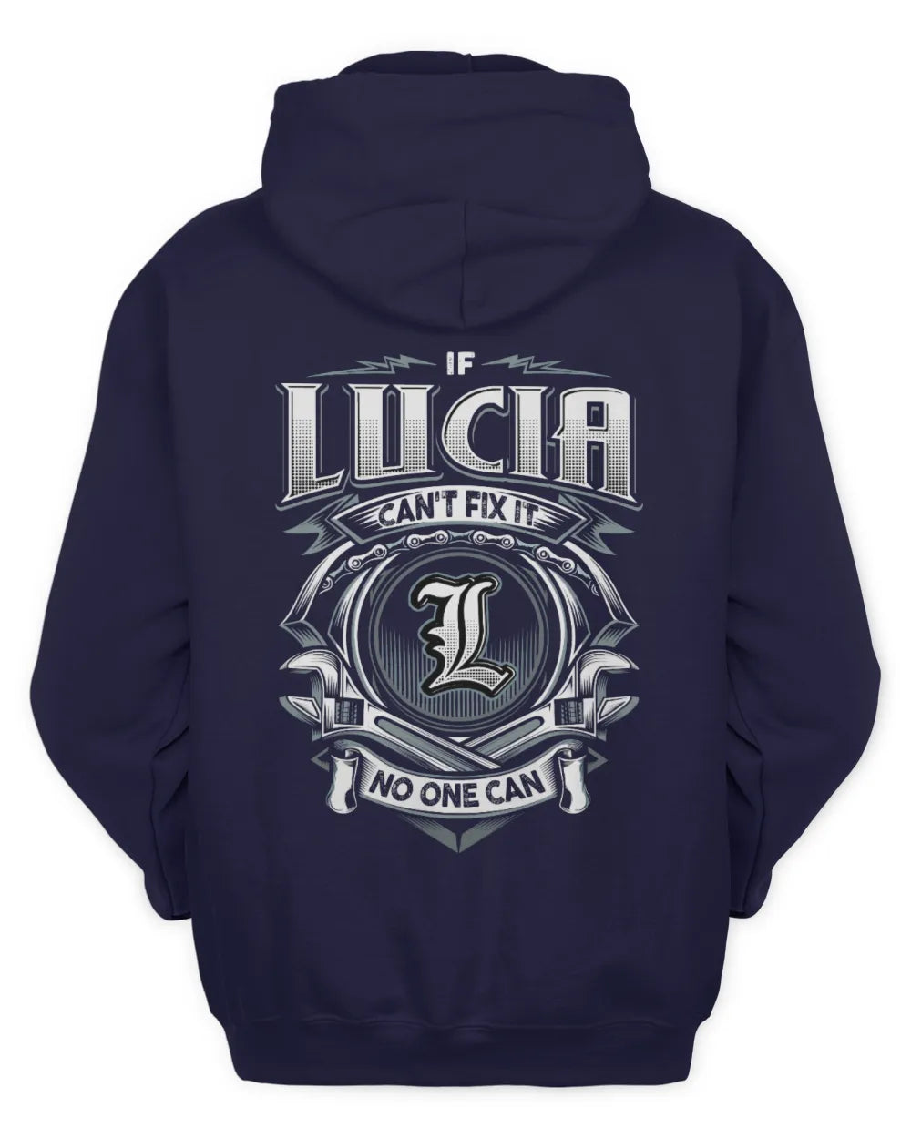 LUCIA AP81-K4-626 - Personalized Ahmed Quote Apparel “If Ahmed Can't Fix It, No One Can” - Unisex Hoodie - Navy