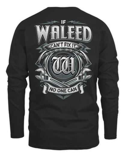 WALEED AP81-K4-626 - Personalized Ahmed Quote Apparel “If Ahmed Can't Fix It, No One Can” - Men's Long Sleeved T-Shirt - Black