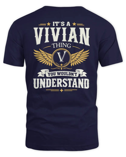 VIVIAN KT06-M008 It’s a [NAME] Thing – You Wouldn’t Understand | Personalized Vintage T-Shirt - Unisex Standard T-Shirt - Navy