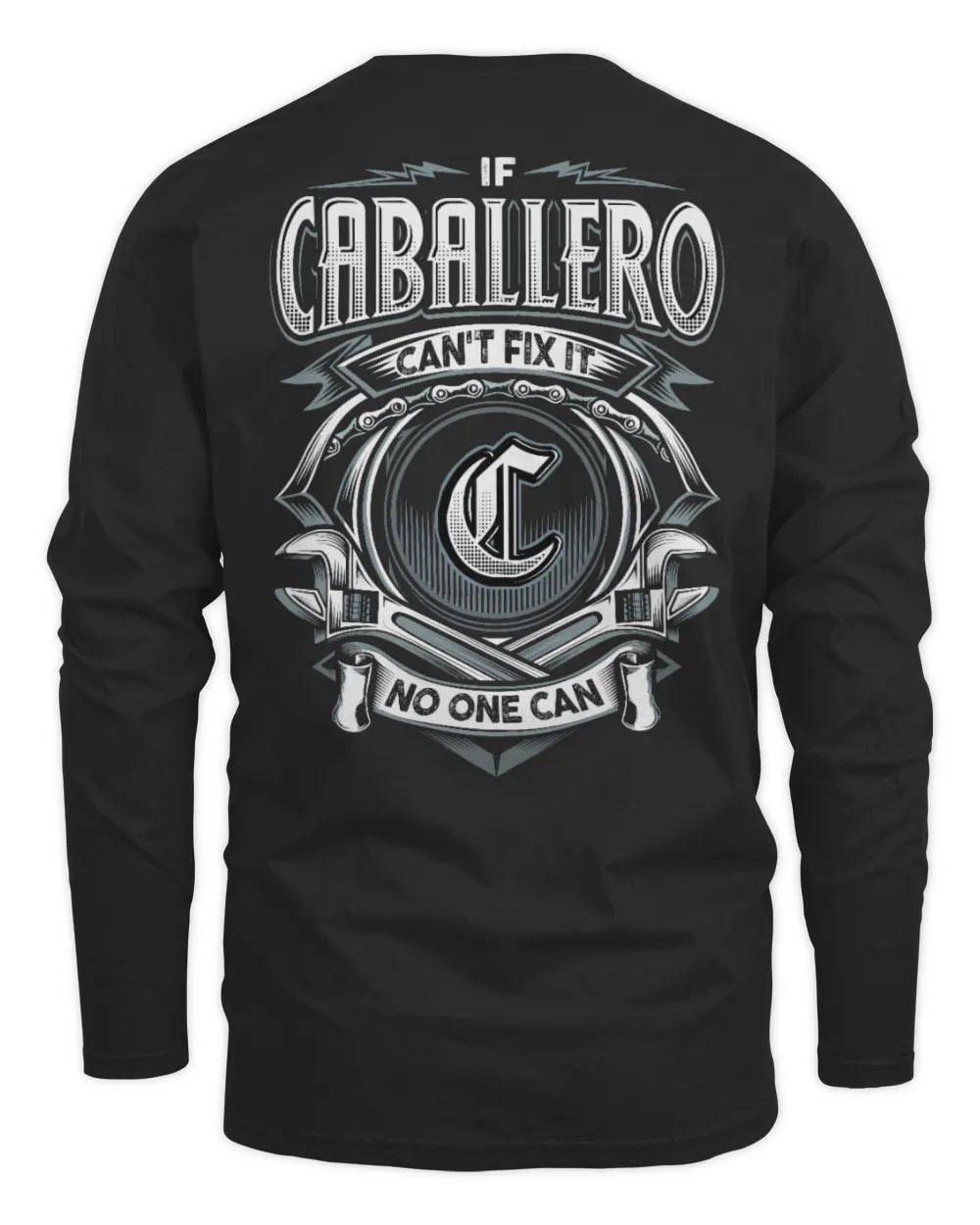 CABALLERO AP81-K4-626 - Personalized Ahmed Quote Apparel “If Ahmed Can't Fix It, No One Can” - Men's Long Sleeved T-Shirt - Black