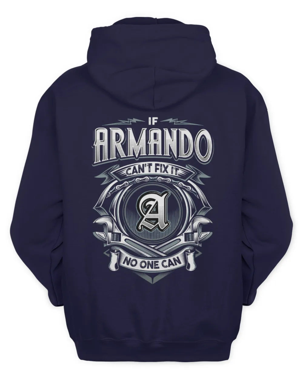 ARMANDO AP81-K4-626 - Personalized Ahmed Quote Apparel “If Ahmed Can't Fix It, No One Can” - Unisex Hoodie - Navy