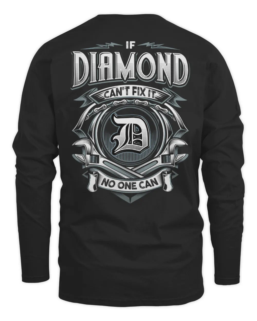 DIAMOND AP81-K4-626 - Personalized Ahmed Quote Apparel “If Ahmed Can't Fix It, No One Can” - Men's Long Sleeved T-Shirt - Black
