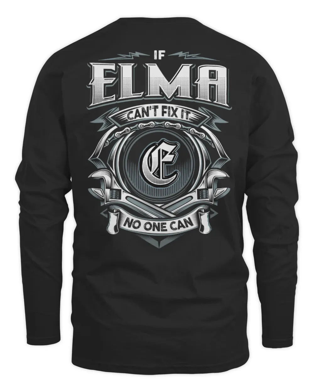 ELMA AP81-K4-626 - Personalized Ahmed Quote Apparel “If Ahmed Can't Fix It, No One Can” - Men's Long Sleeved T-Shirt - Black