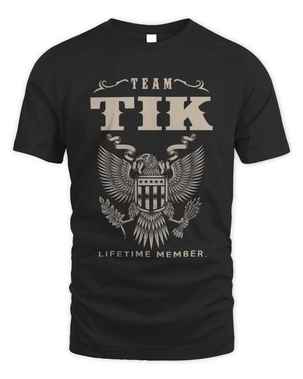 TIK TP06-K82 – Personalized Classic Style Apparel “Team NAME Lifetime Member” - Unisex Standard T-Shirt - Black