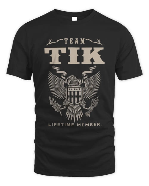 TIK TP06-K82 – Personalized Classic Style Apparel “Team NAME Lifetime Member” - Unisex Standard T-Shirt - Black