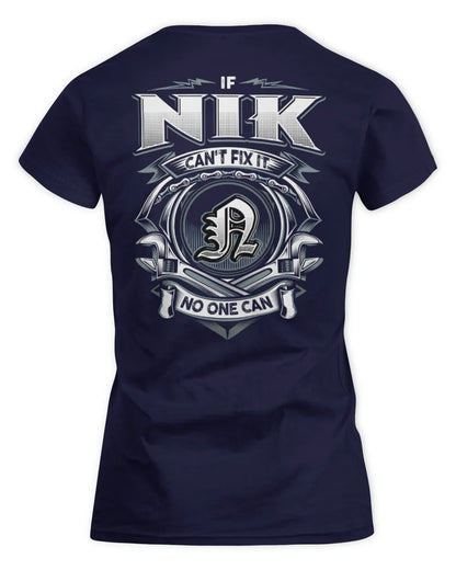 NIK AP81-K4-626 - Personalized Ahmed Quote Apparel “If Ahmed Can't Fix It, No One Can” - Women's Standard T-Shirt - Navy