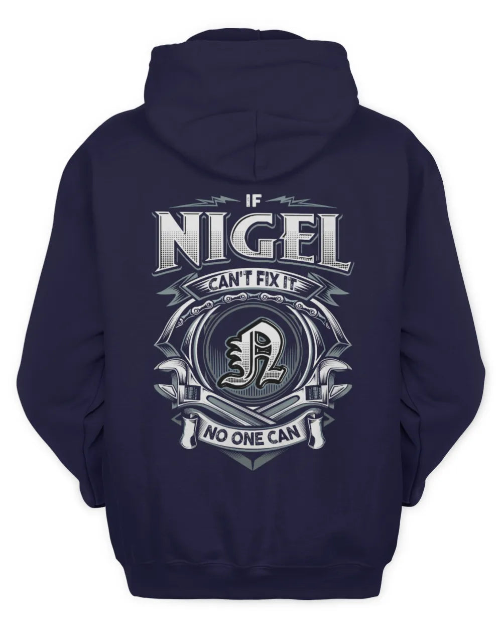 NIGEL AP81-K4-626 - Personalized Ahmed Quote Apparel “If Ahmed Can't Fix It, No One Can” - Unisex Hoodie - Navy