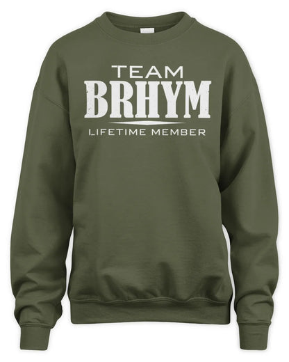 BRHYM BL62-K4-128 - Personalized “Team NAME Lifetime Member” - Unisex Sweatshirt - Military Green