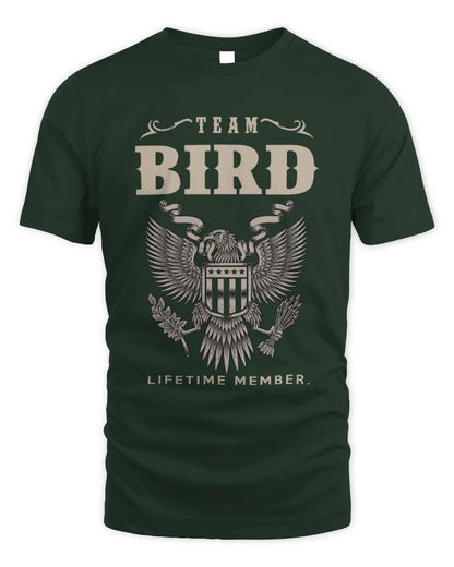 BIRD TP06-K82 – Personalized Classic Style Apparel “Team NAME Lifetime Member” - Unisex Standard T-Shirt - Forest Green