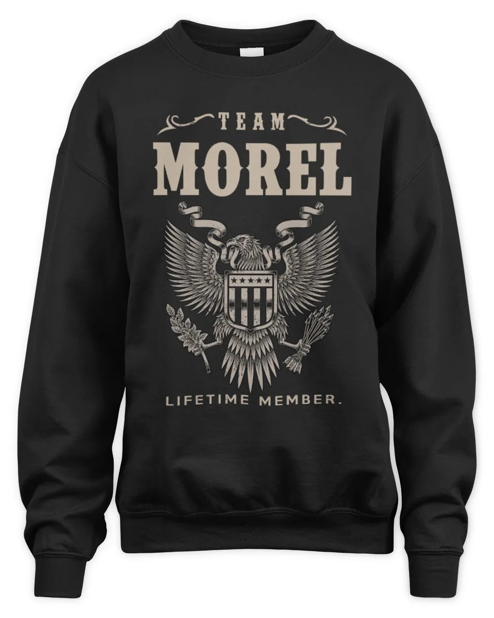 MOREL TP06-K82 – Personalized Classic Style Apparel “Team NAME Lifetime Member” - Unisex Sweatshirt - Black