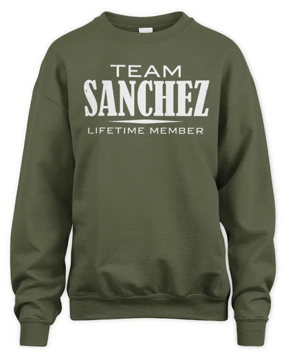 SANCHEZ BL62-K4-128 - Personalized “Team NAME Lifetime Member” - Unisex Sweatshirt - Military Green