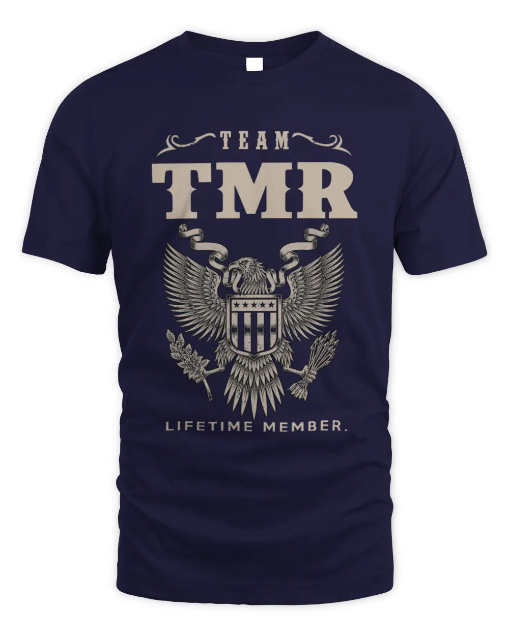 TMR TP06-K82 – Personalized Classic Style Apparel “Team NAME Lifetime Member” - Unisex Standard T-Shirt - Navy