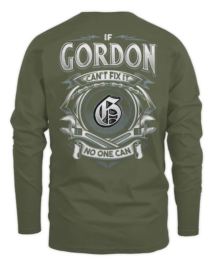 GORDON AP81-K4-626 - Personalized Ahmed Quote Apparel “If Ahmed Can't Fix It, No One Can” - Men's Long Sleeved T-Shirt - Military Green