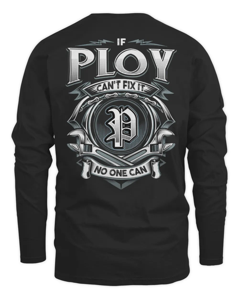 PLOY AP81-K4-626 - Personalized Ahmed Quote Apparel “If Ahmed Can't Fix It, No One Can” - Men's Long Sleeved T-Shirt - Black