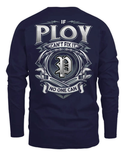 PLOY AP81-K4-626 - Personalized Ahmed Quote Apparel “If Ahmed Can't Fix It, No One Can” - Men's Long Sleeved T-Shirt - Navy