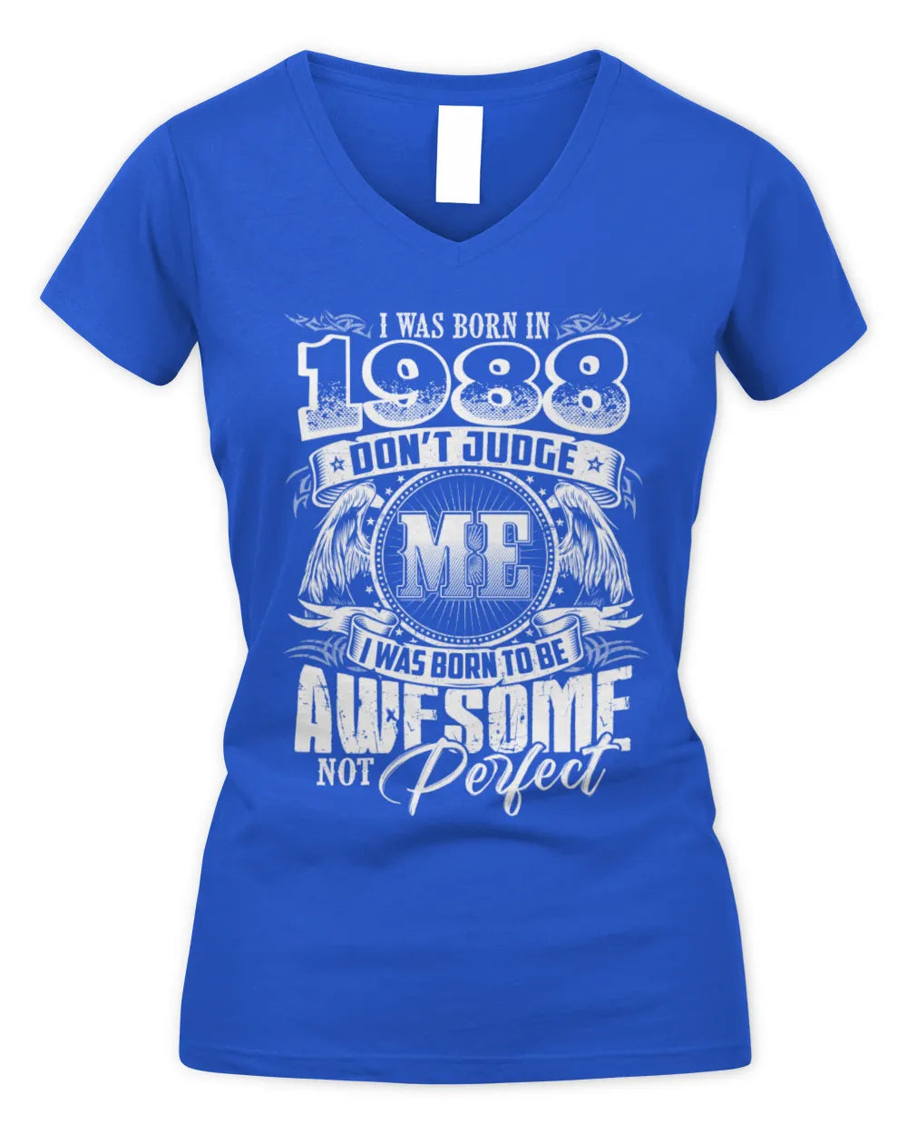 1988 HH89-K2 – Awesome Birth Year Quote T-Shirt - Women's V-Neck T-Shirt - Royal