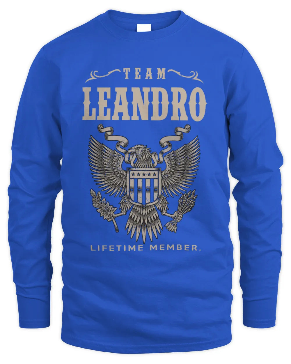 LEANDRO TP06-K82 – Personalized Classic Style Apparel “Team NAME Lifetime Member” - Men's Long Sleeved T-Shirt - Royal