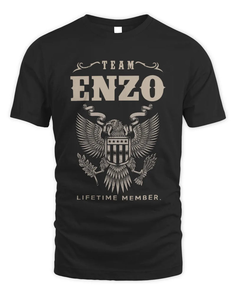 ENZO TP06-K82 – Personalized Classic Style Apparel “Team NAME Lifetime Member” - Unisex Standard T-Shirt - Black