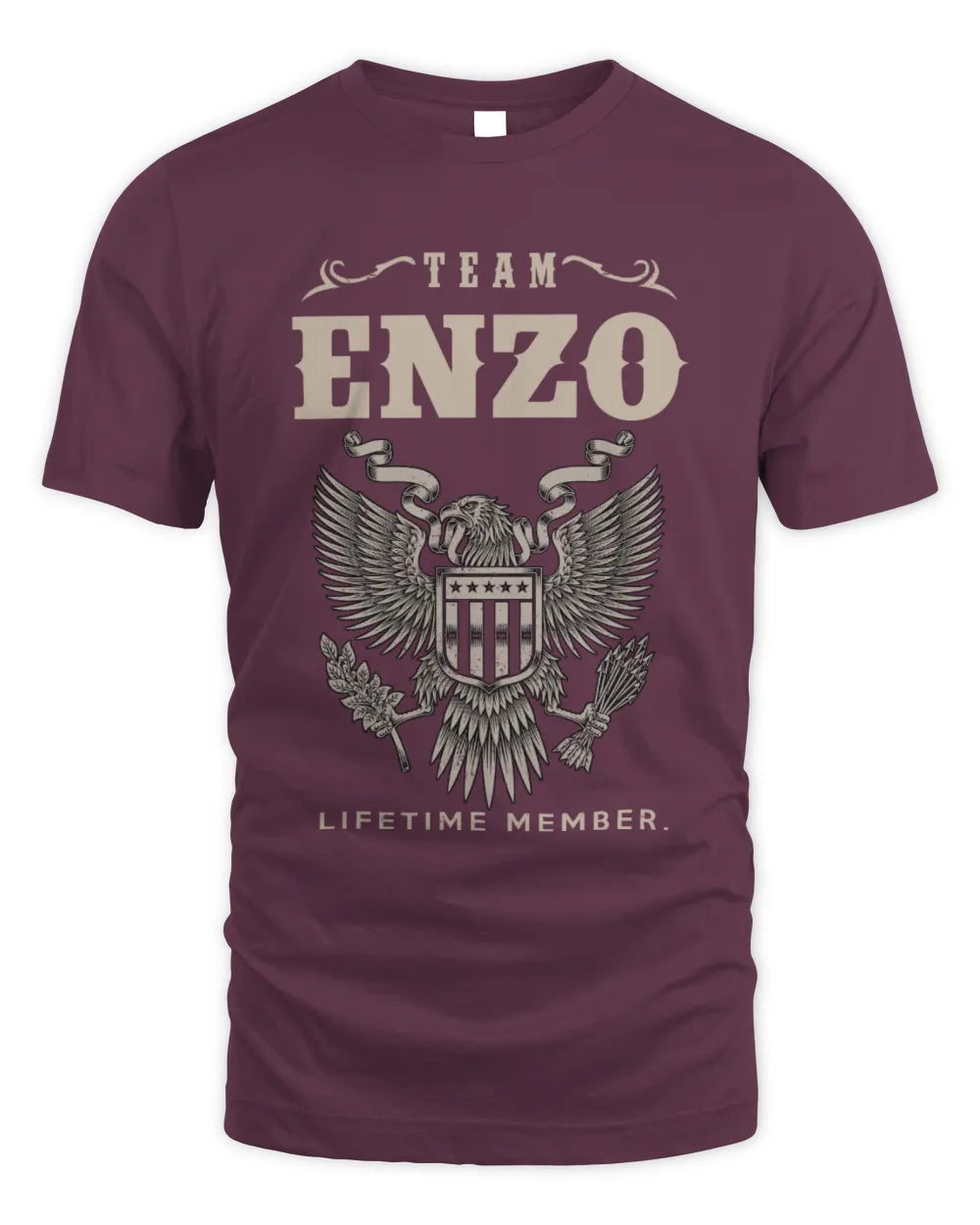 ENZO TP06-K82 – Personalized Classic Style Apparel “Team NAME Lifetime Member” - Unisex Standard T-Shirt - Maroon