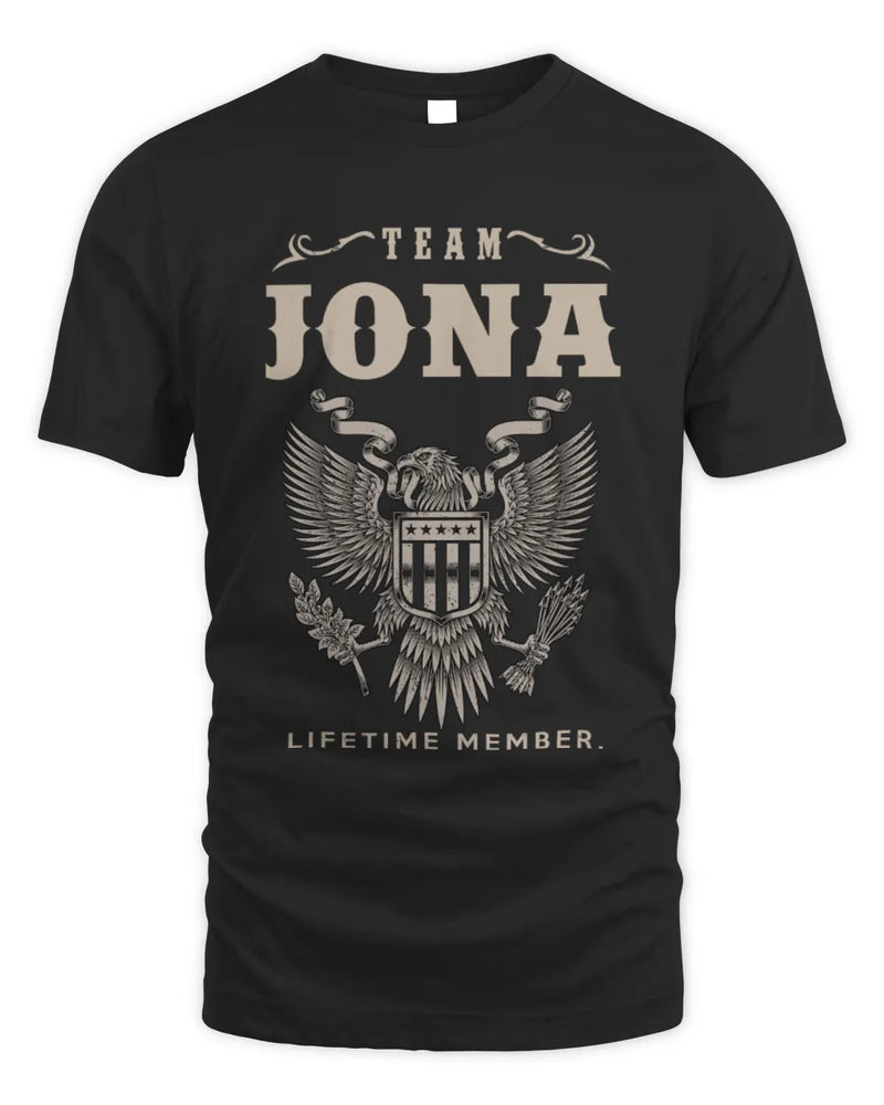 JONA TP06-K82 – Personalized Classic Style Apparel “Team NAME Lifetime Member” - Unisex Standard T-Shirt - Black