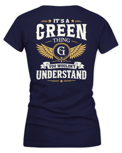 GREEN KT06-M008 It’s a [NAME] Thing – You Wouldn’t Understand | Personalized Vintage T-Shirt - Women's V-Neck T-Shirt - Navy
