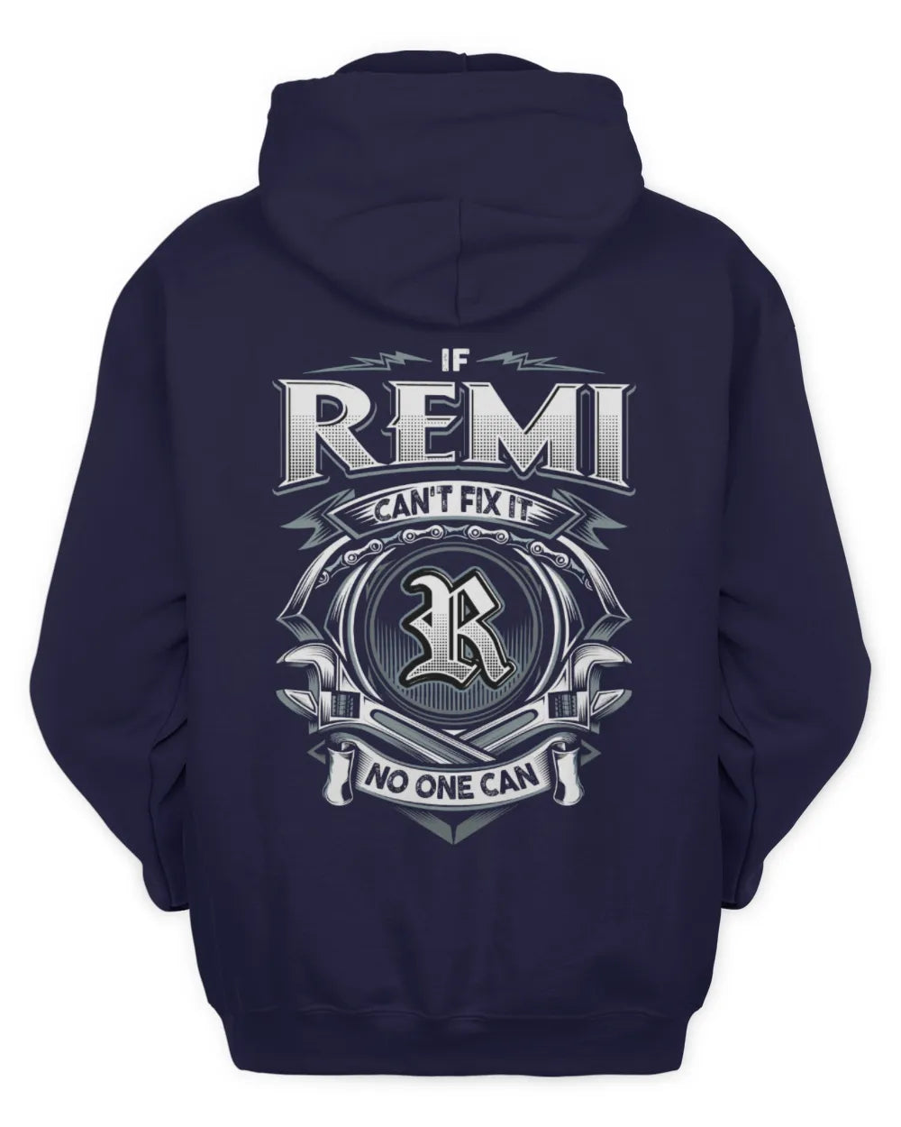 REMI AP81-K4-626 - Personalized Ahmed Quote Apparel “If Ahmed Can't Fix It, No One Can” - Unisex Hoodie - Navy