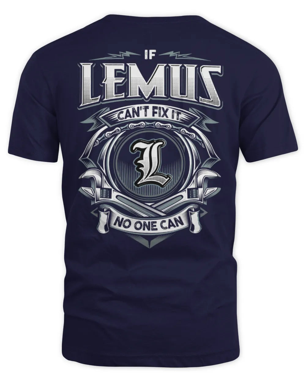 LEMUS AP81-K4-626 - Personalized Ahmed Quote Apparel “If Ahmed Can't Fix It, No One Can” - Unisex Standard T-Shirt - Navy