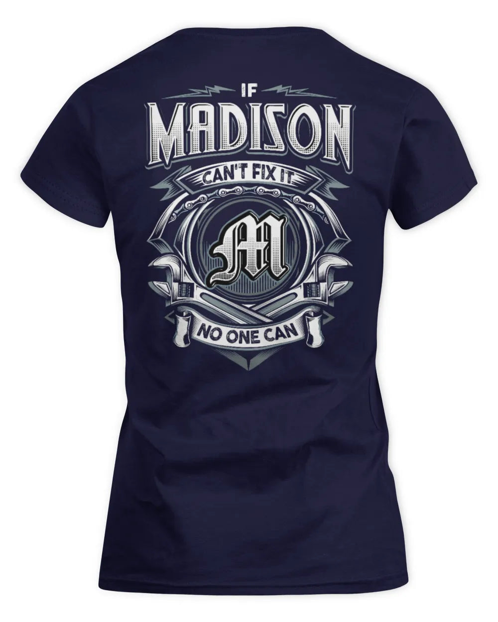 MADISON AP81-K4-626 - Personalized Ahmed Quote Apparel “If Ahmed Can't Fix It, No One Can” - Women's Standard T-Shirt - Navy