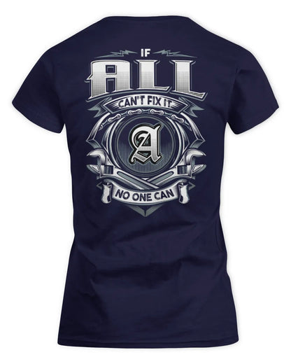 ALL AP81-K4-626 - Personalized Ahmed Quote Apparel “If Ahmed Can't Fix It, No One Can” - Women's Standard T-Shirt - Navy