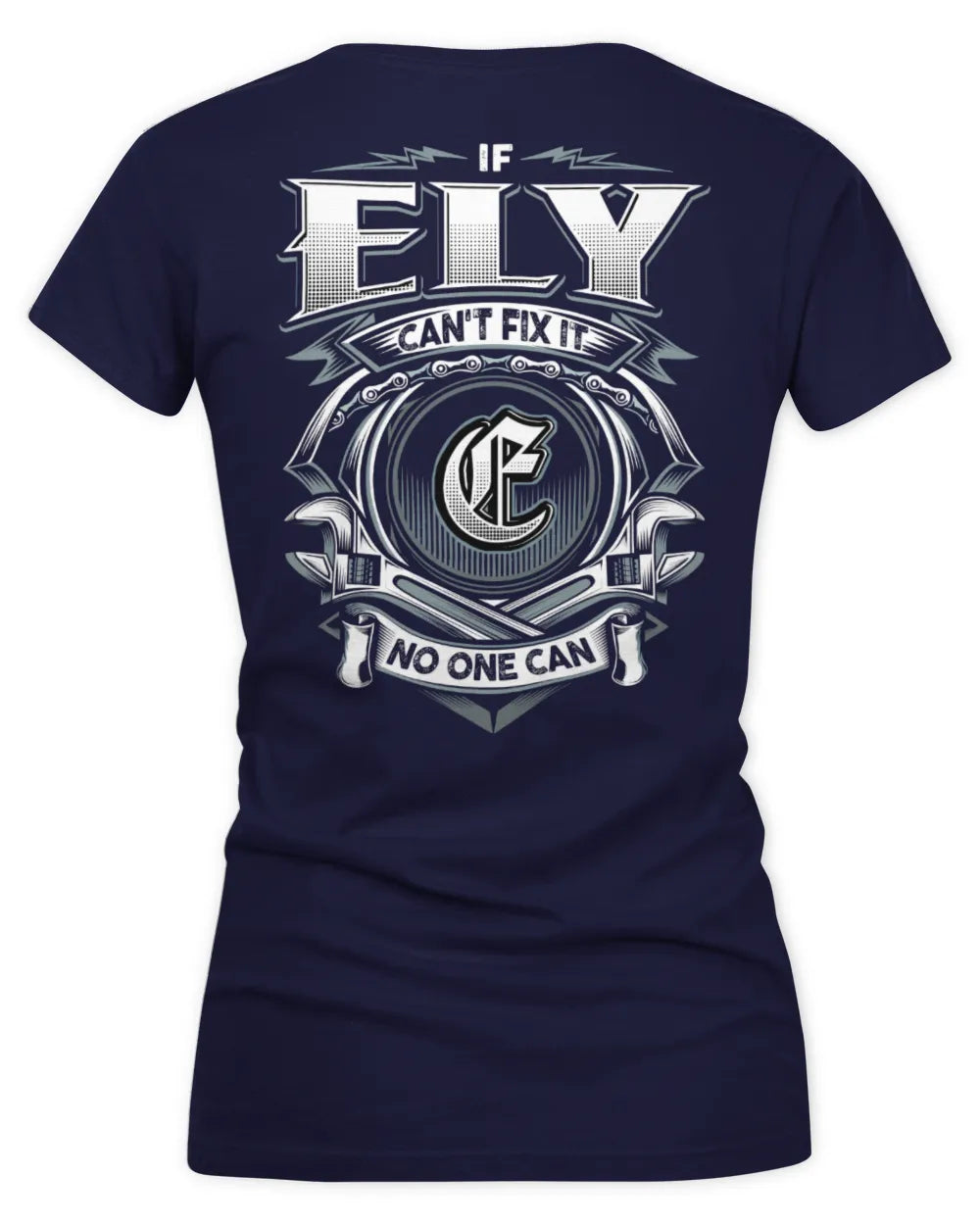 ELY AP81-K4-626 - Personalized Ahmed Quote Apparel “If Ahmed Can't Fix It, No One Can” - Women's V-Neck T-Shirt - Navy