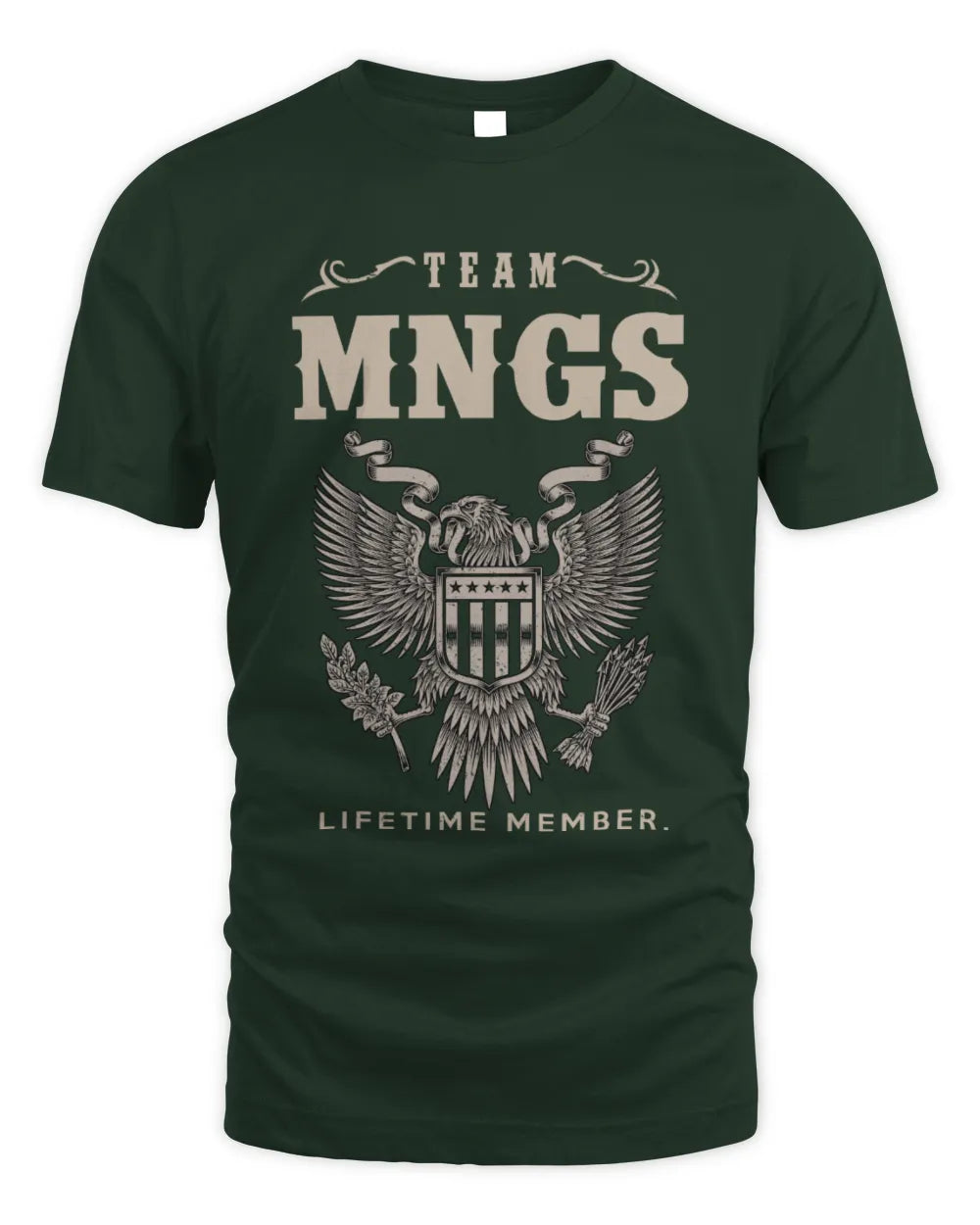 MNGS TP06-K82 – Personalized Classic Style Apparel “Team NAME Lifetime Member” - Unisex Standard T-Shirt - Forest Green
