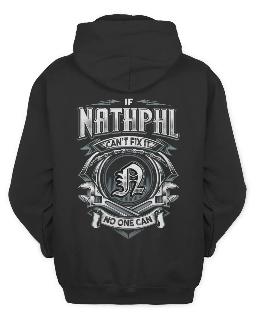 NATHPHL AP81-K4-626 - Personalized Ahmed Quote Apparel “If Ahmed Can't Fix It, No One Can” - Unisex Hoodie - Black