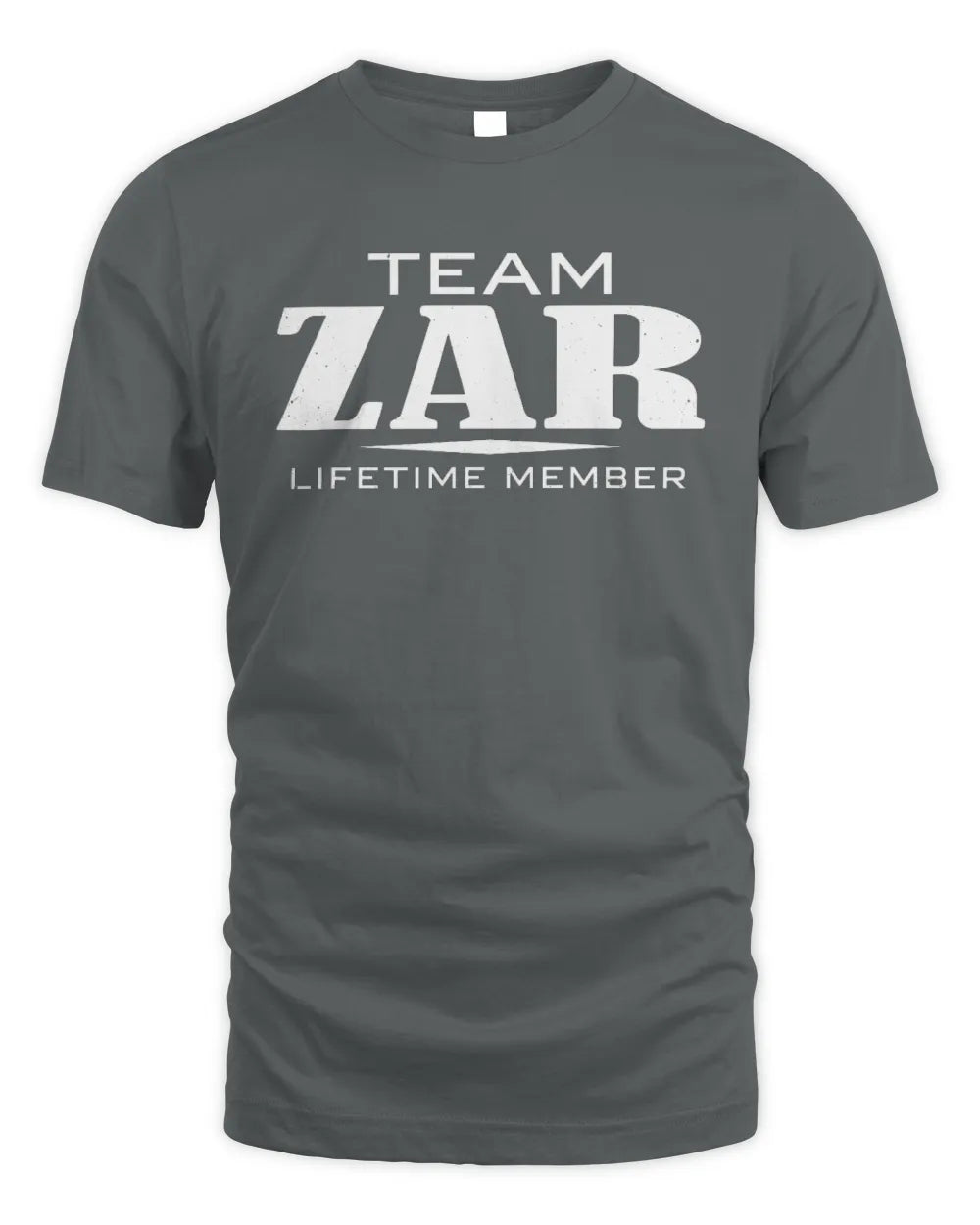 ZAR BL62-K4-128 - Personalized “Team NAME Lifetime Member” - Unisex Standard T-Shirt - Charcoal