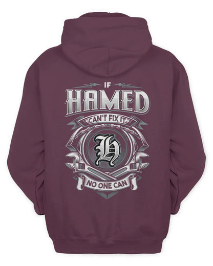 HAMED AP81-K4-626 - Personalized Ahmed Quote Apparel “If Ahmed Can't Fix It, No One Can” - Unisex Hoodie - Maroon