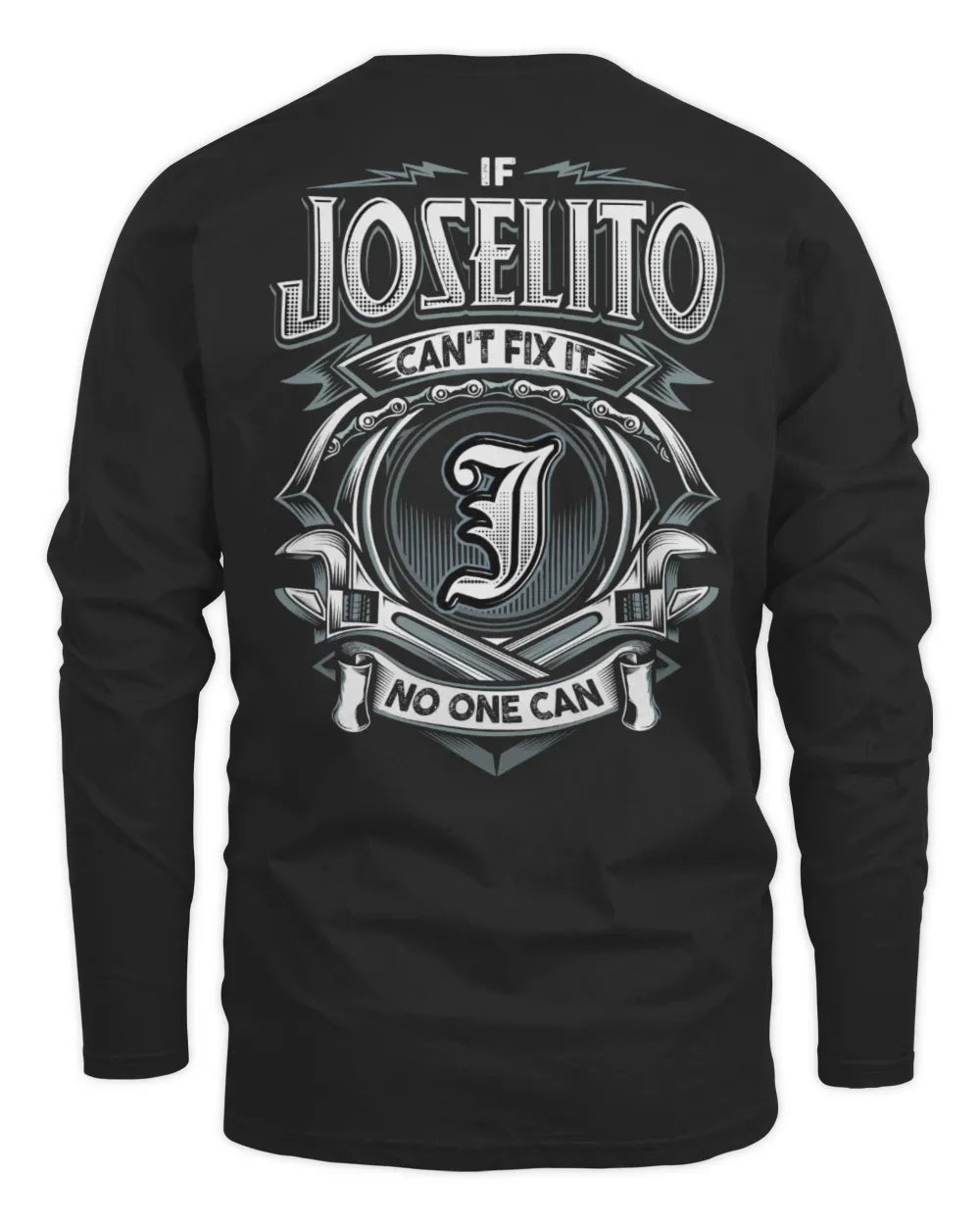 JOSELITO AP81-K4-626 - Personalized Ahmed Quote Apparel “If Ahmed Can't Fix It, No One Can” - Men's Long Sleeved T-Shirt - Black