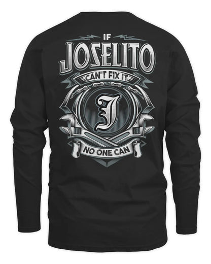 JOSELITO AP81-K4-626 - Personalized Ahmed Quote Apparel “If Ahmed Can't Fix It, No One Can” - Men's Long Sleeved T-Shirt - Black